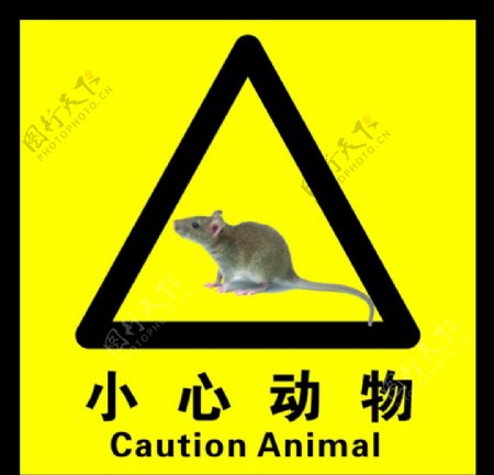小心动物标志图片