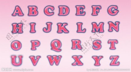 粉红可爱字母图片