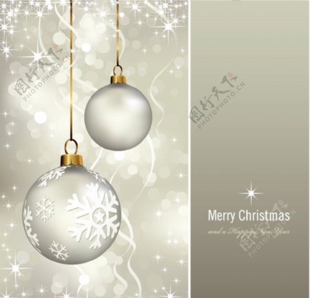 动感线条圣诞球背景圣诞贺卡图片