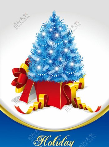 圣诞背景礼盒圣诞树动感线条图片