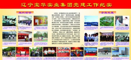 辽宁宝华实业集团党建工作记录展板图片