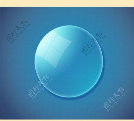 水晶蓝色透明Q版按钮图片