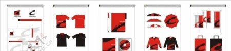 企业标志VI设计模板红色图片