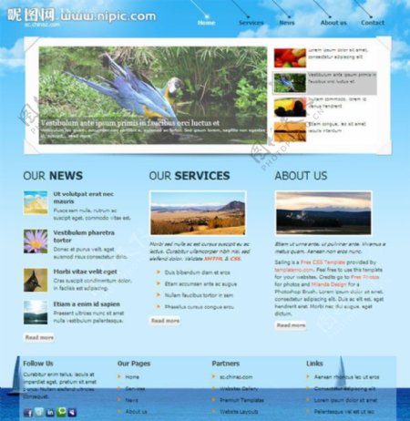 旅游航行网页模板图片