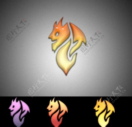 龙凤龙头水晶logo设计图片