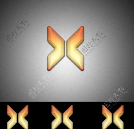X字形水晶logo设计图片