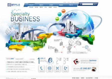 网站模板电子流韩版图片
