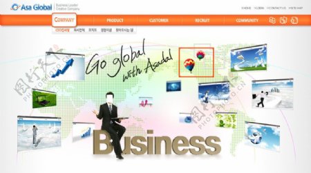 商务韩国网站模板图片