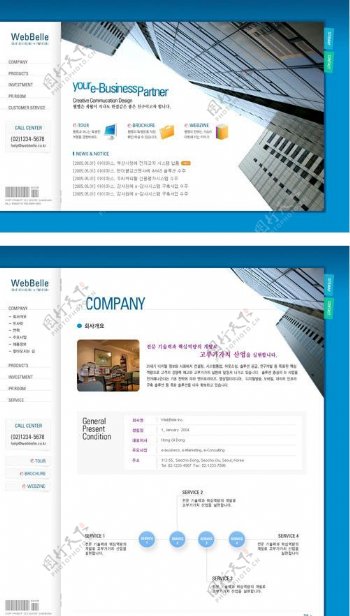 电子商务企业网站版面PSDAI图片