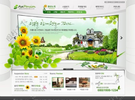 韩国绿色模板图片