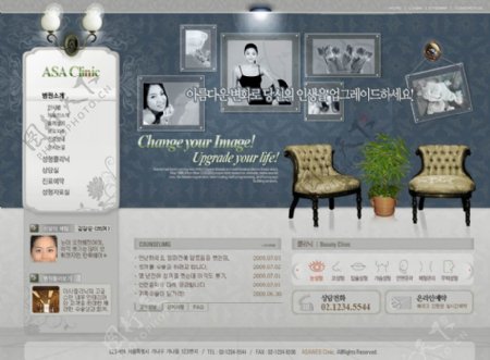 韩国美容整形网站PSD模板首页内页图片