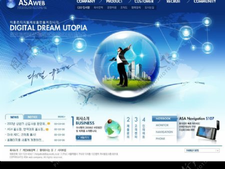 韩国网页模板共7psd图片