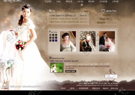 韩国婚纱摄影婚庆网站模板图片