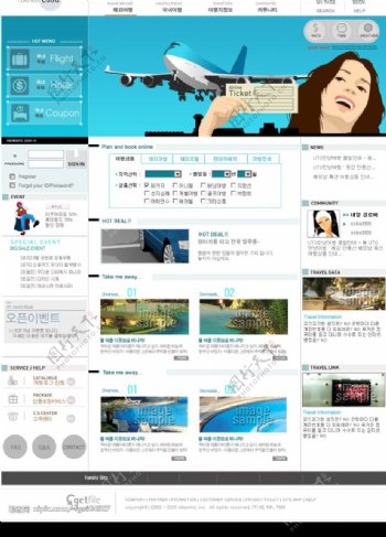 韩国经典网页设计分层图007图片