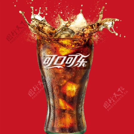 可口可乐中文玻璃喷杯图片