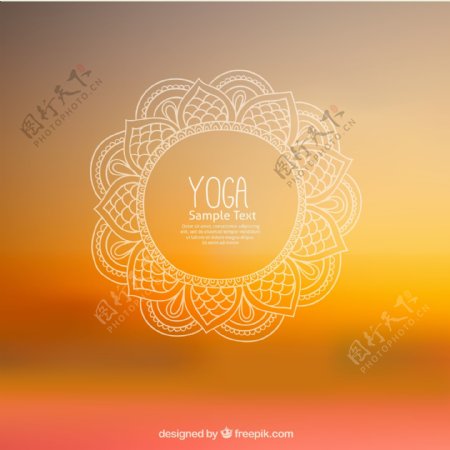 花纹圆环瑜伽海报图片