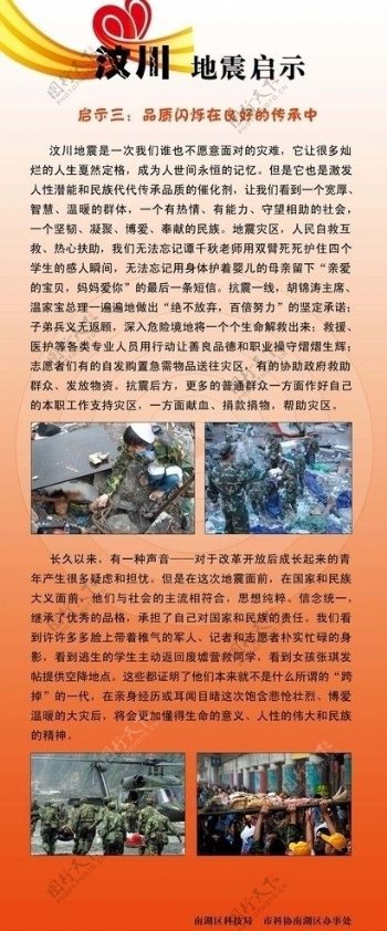 地震启示易拉宝图片