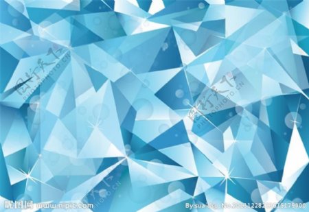 抽象的蓝色立体冰矢量图片