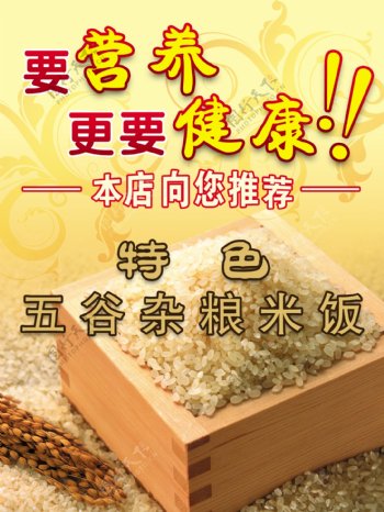 五谷杂粮米饭推荐海报图片
