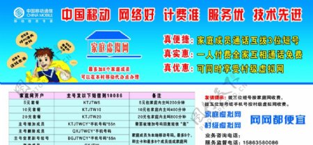 中国移动家庭虚拟网宣传DM图片