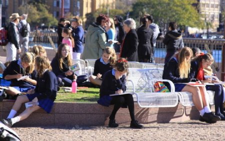 悉尼室外学习的孩子们图片