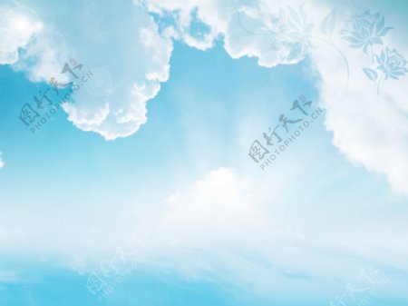 天空蓝白云图片