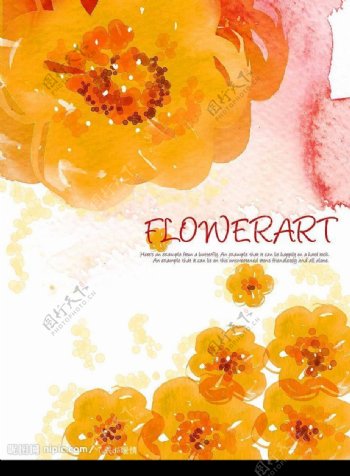 韩国手绘花朵背景图片
