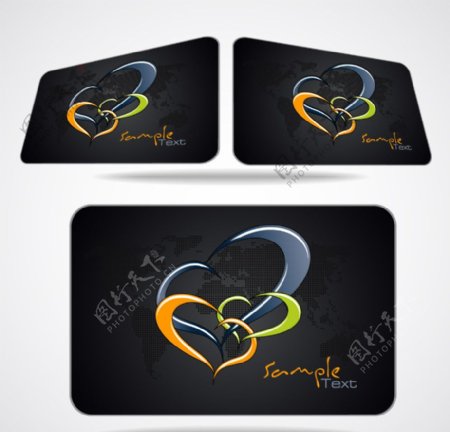 3d爱心信用卡银行卡设计图片