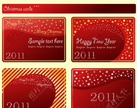 2011新年红色卡片图片