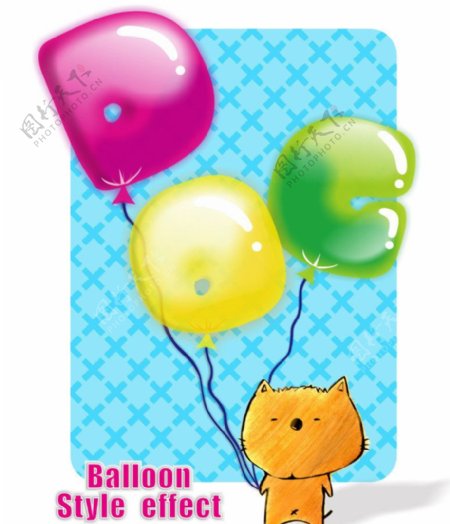 气球卡通文字图片
