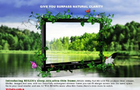 超薄液晶电视显示屏广告图片