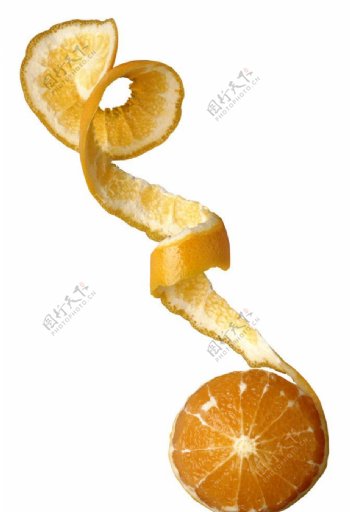 削皮的橙子图片