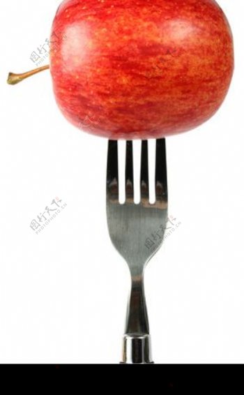 叉子苹果图片