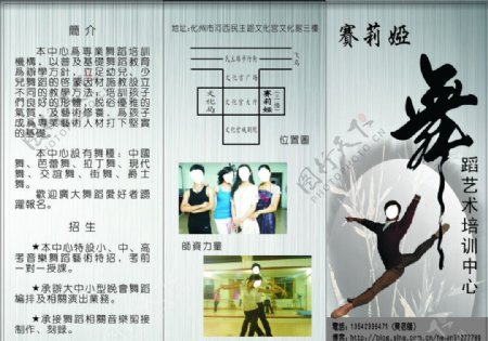 赛莉娅舞蹈艺术培训中心宣传单单张图片