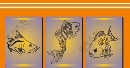 鱼系列鱼抽象无框画图片