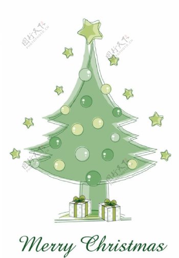 绿色快乐圣诞树