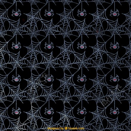 万圣节蜘蛛和网无缝背景矢量图