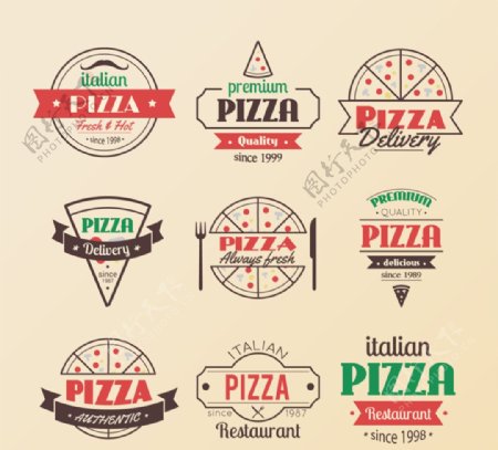 复古披萨标志