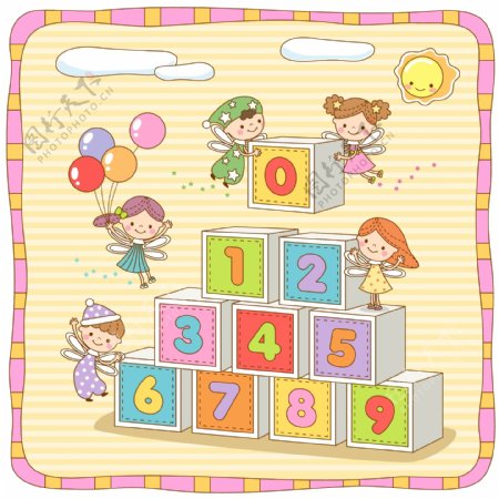 儿童字母游戏堆积