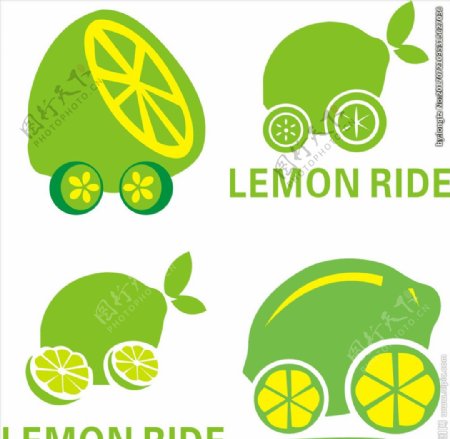 柠檬卡通矢量创意车型logo