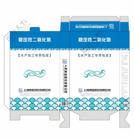 水产消毒剂包装盒平面展开图设计