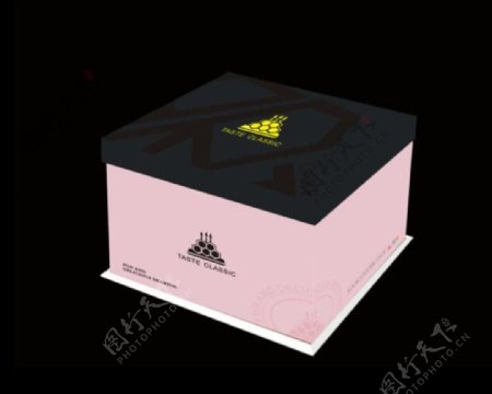 粉色蛋糕盒展开图