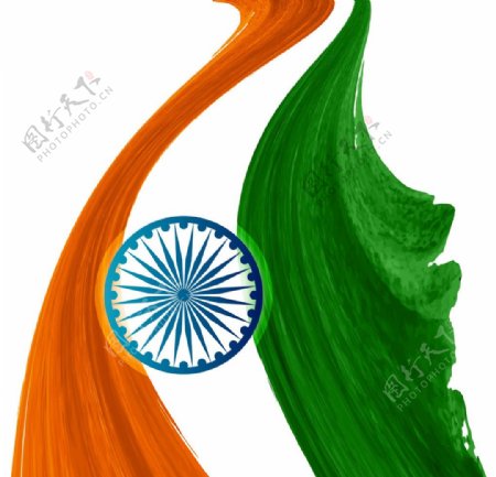 美丽的波浪印度国旗图案