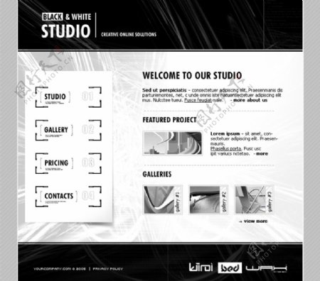 黑色创意经典网站设计素材
