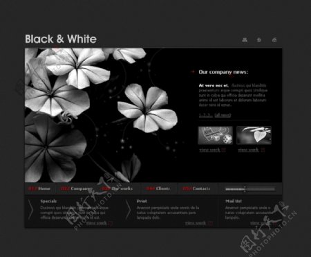国外黑色经典设计创意类网页