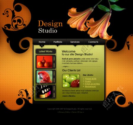 炫酷黑色喇叭设计创意网页设计