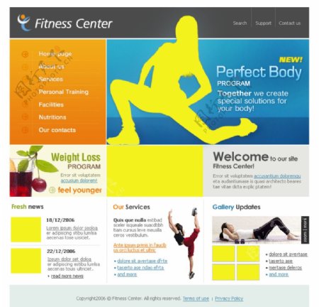 国外运动健美健身类网页设计