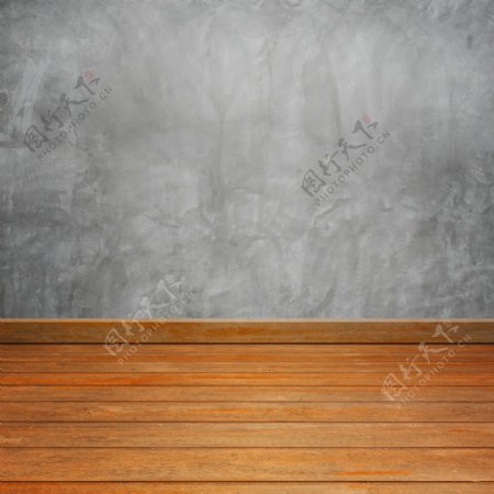 空间木纹地板水泥墙面背景底纹