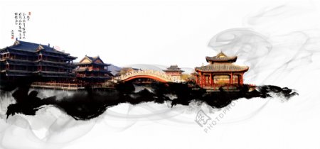 中式古典建筑传统海报背景