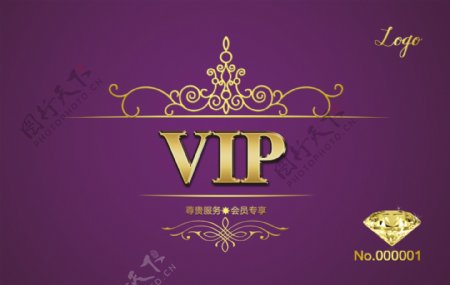 紫色烫金VIP会员卡